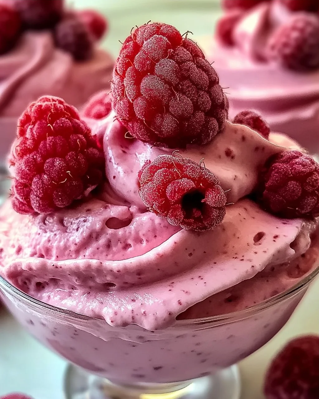 4-Zutaten Himbeer Proteinmousse ganz ohne Backen