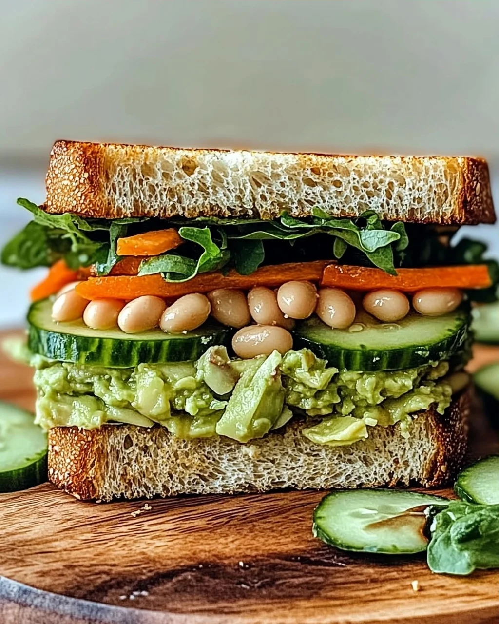 Avocado Weiße Bohnen Sandwich für veganen Genuss