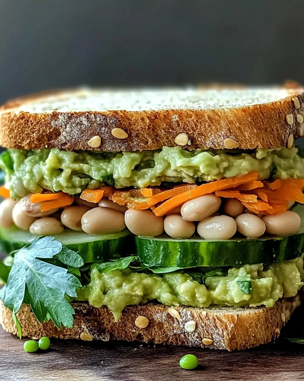 Avocado Weiße Bohnen Sandwich für veganen Genuss