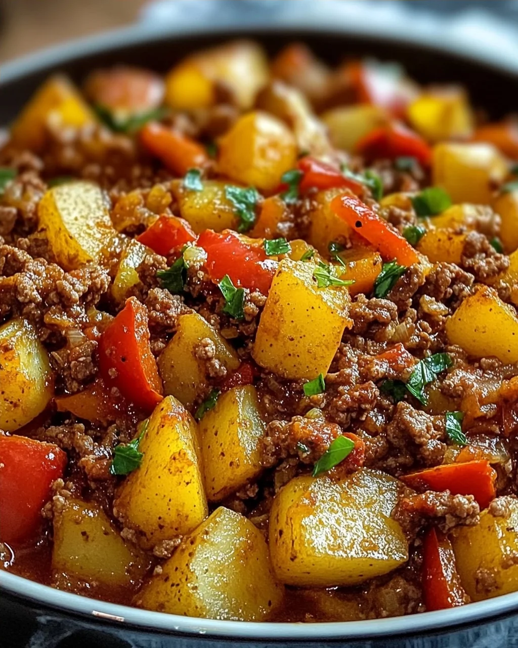 Bauerntopf mit Hackfleisch, Kartoffeln & Paprika