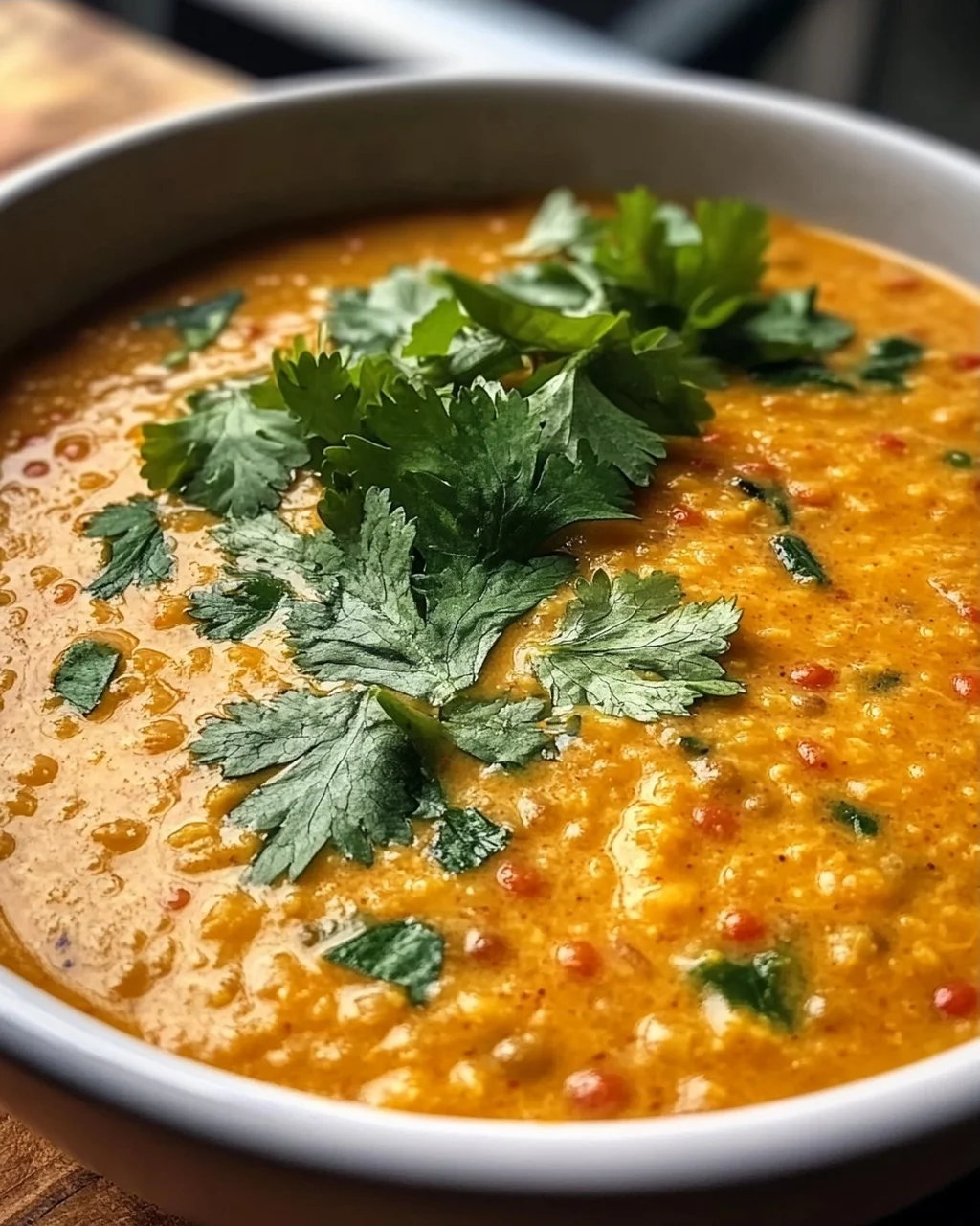 Cremige Thai Kokos Rote Linsensuppe