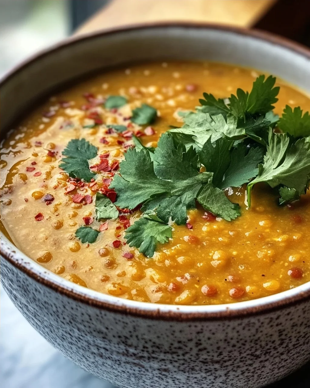 Cremige Thai Kokos Rote Linsensuppe