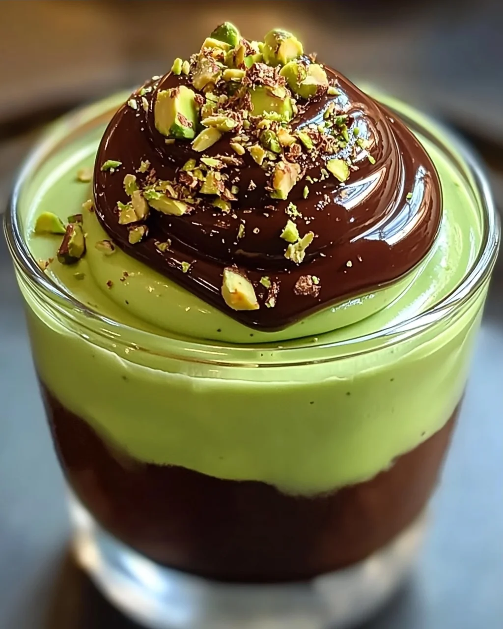 Cremiges Pistazienmousse mit Schokoladenganache Rezept