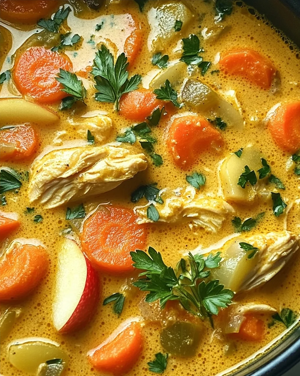 Currysuppe mit Hähnchen