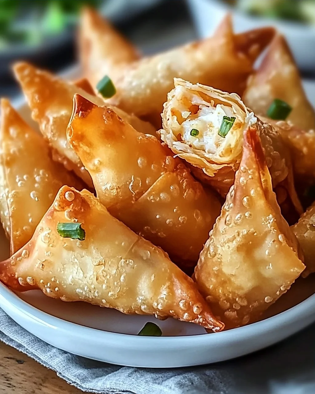 Einfache Reisblatt-Krabben-Rangoons