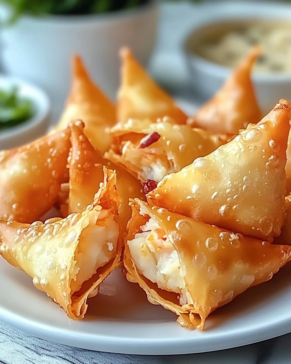 Einfache Reisblatt-Krabben-Rangoons