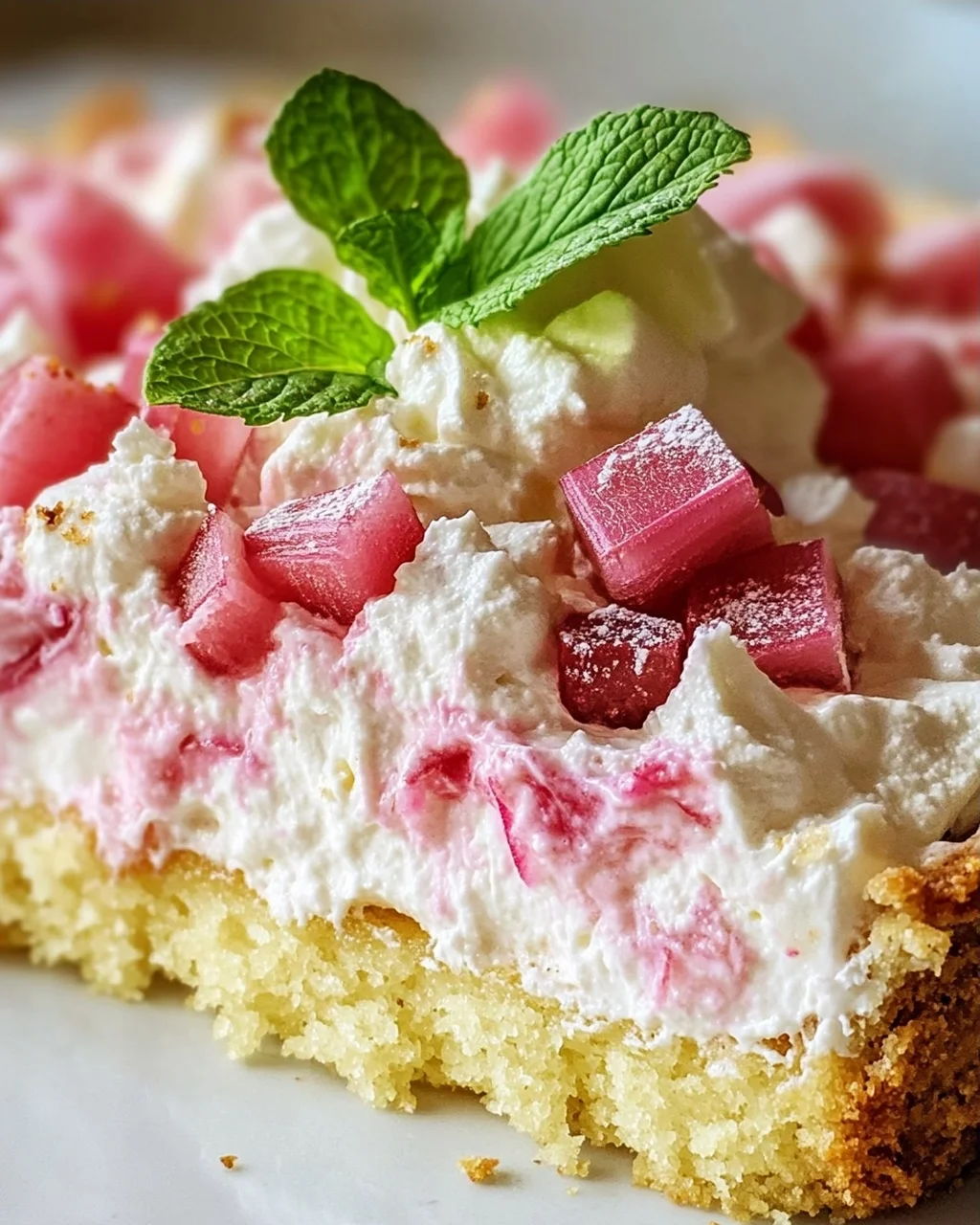 Fluffy Rhubarb Sour Cream Cake with Shortcrust Pastry Recipe