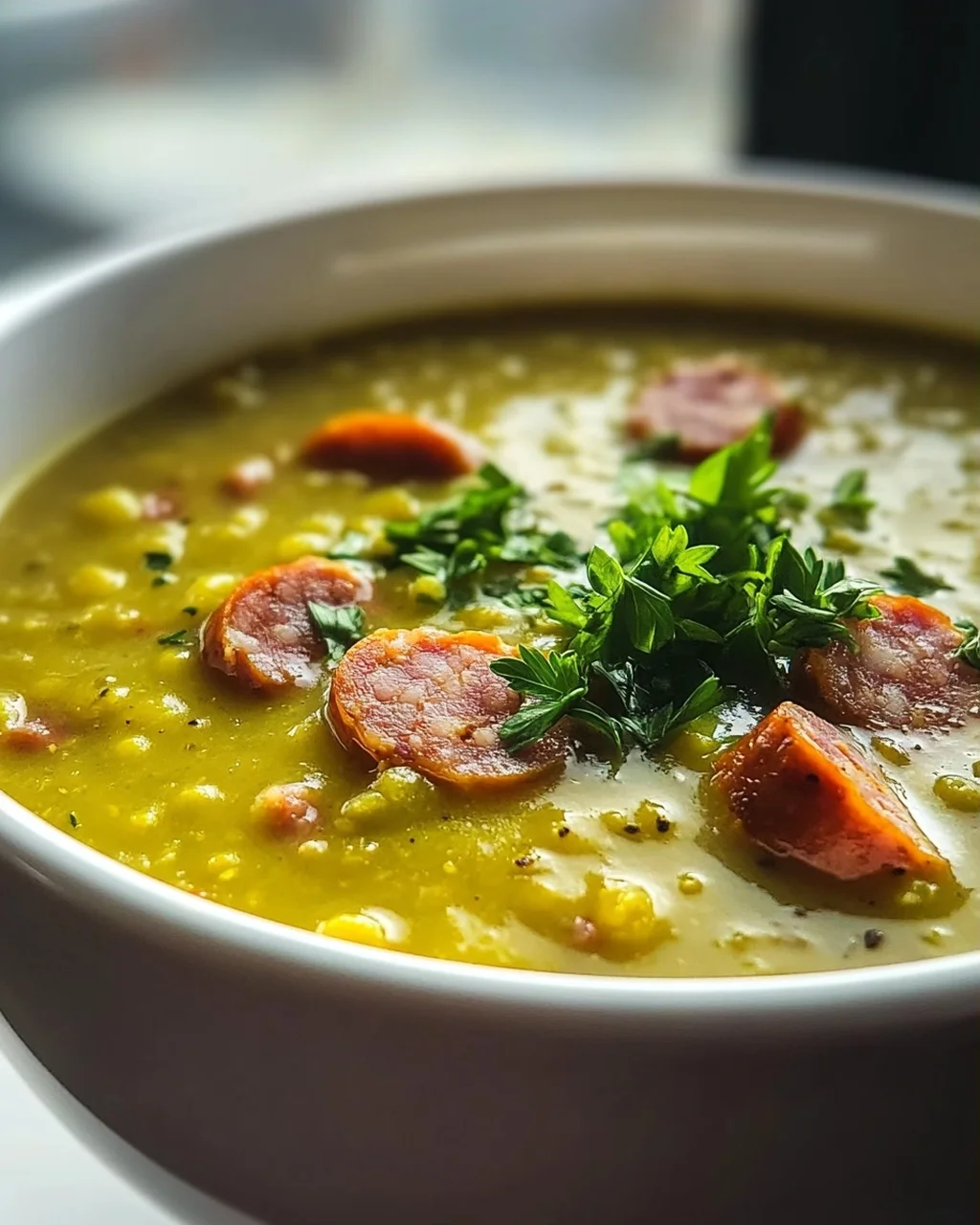 German Split Pea Soup With Smoked Sausage – Hearty Recipe!