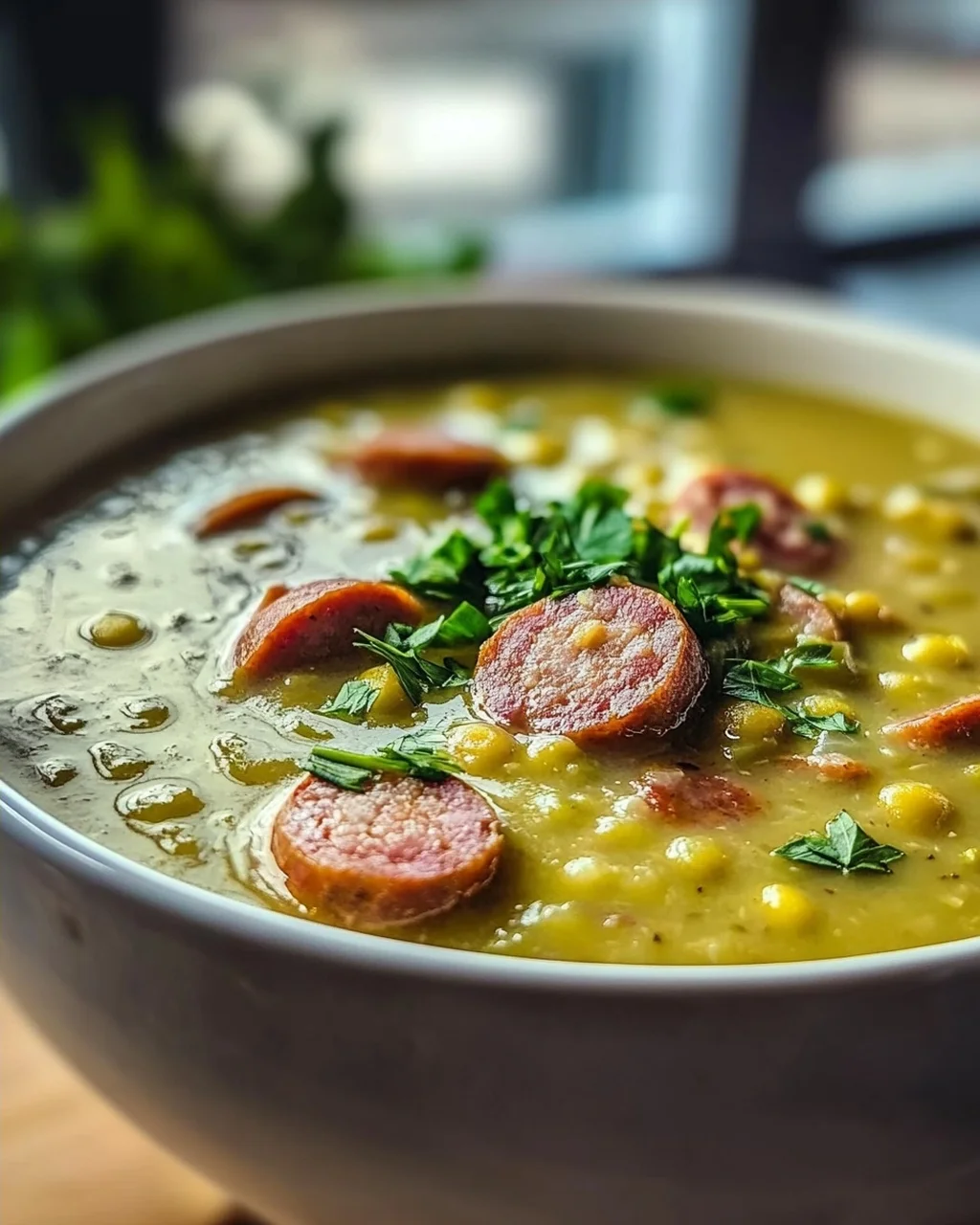 German Split Pea Soup With Smoked Sausage – Hearty Recipe!