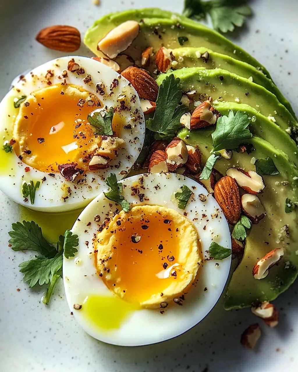 Hartgekochte Eier mit Avocado & Nüssen: Dein Power-Frühstück!