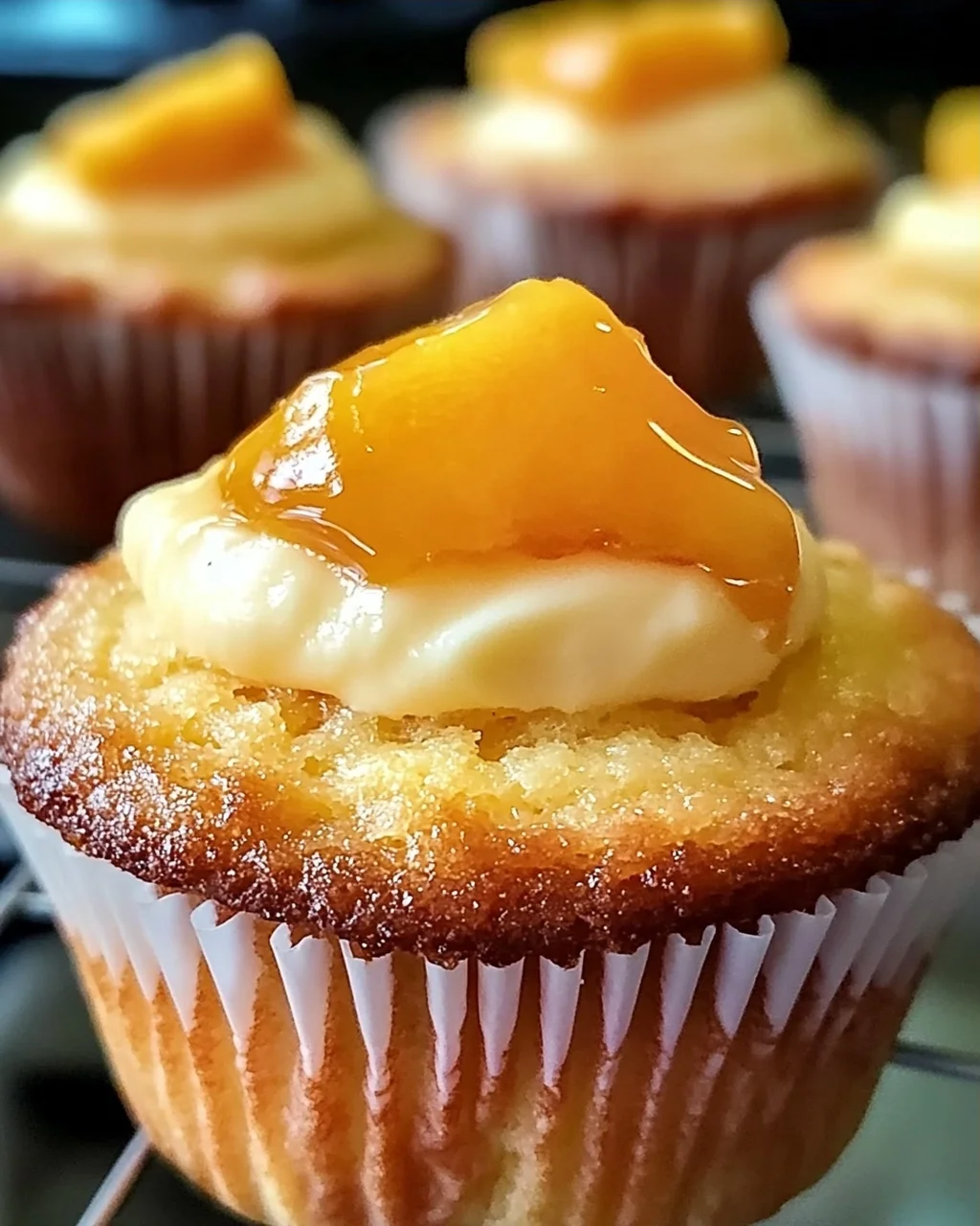Honig Pfirsich Frischkäse Muffins zum Verlieben