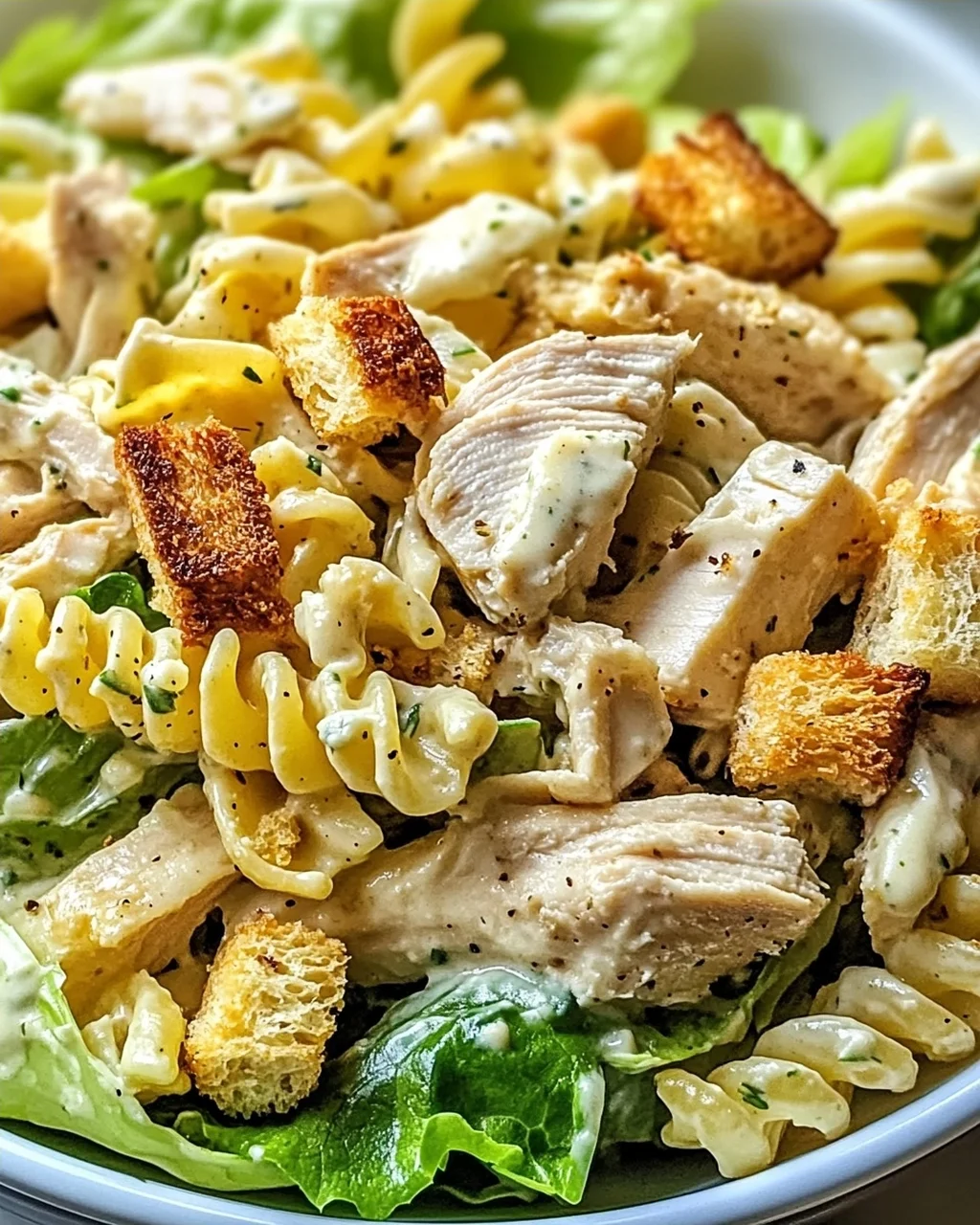Hühnchen Caesar Nudelsalat für jede Gelegenheit