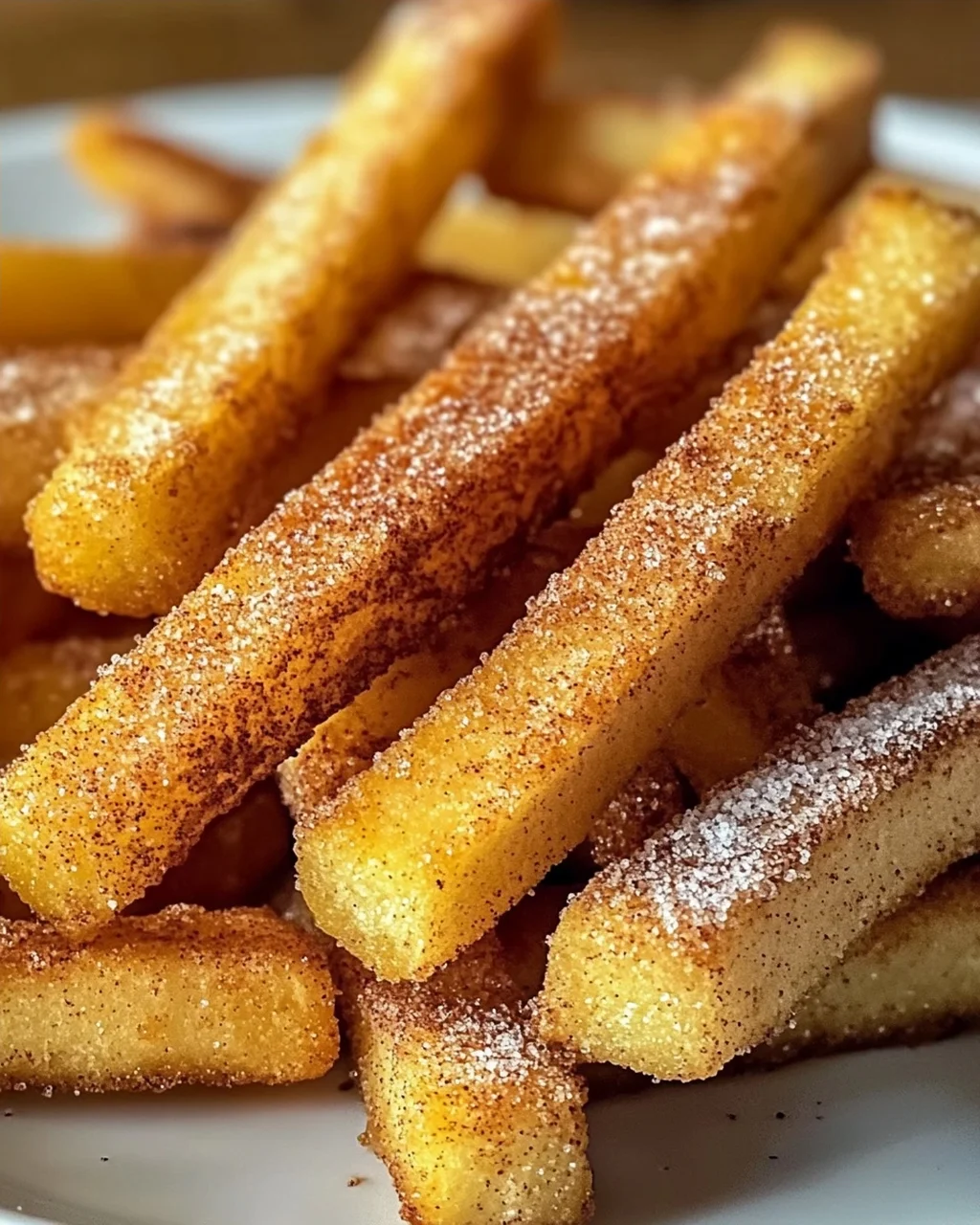 Knusprige Heißluftfritteuse Apfelpommes mit Zimt-Glück
