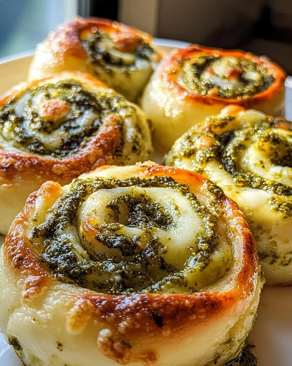 Leckere Pizzaschnecken mit Pesto & Mozzarella