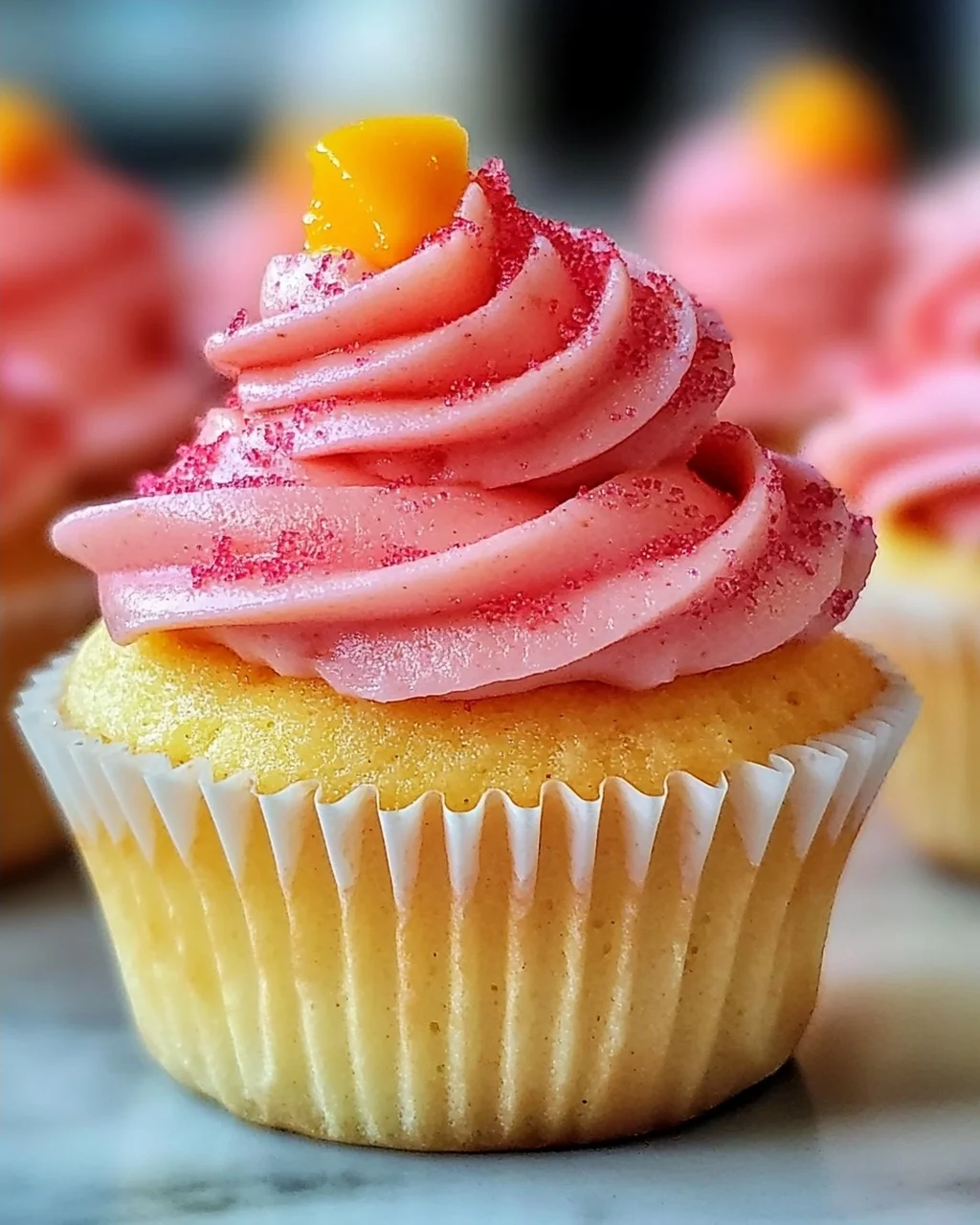 Mango Erdbeer Sonnenuntergang Cupcakes für jeden Anlass