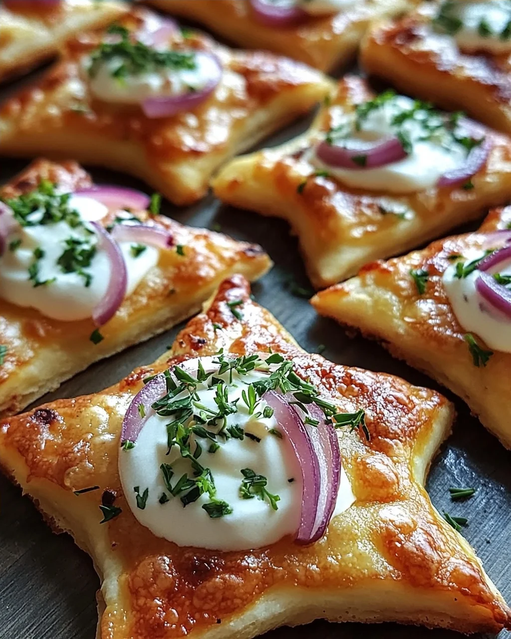 Mini-Flammkuchen-Sterne