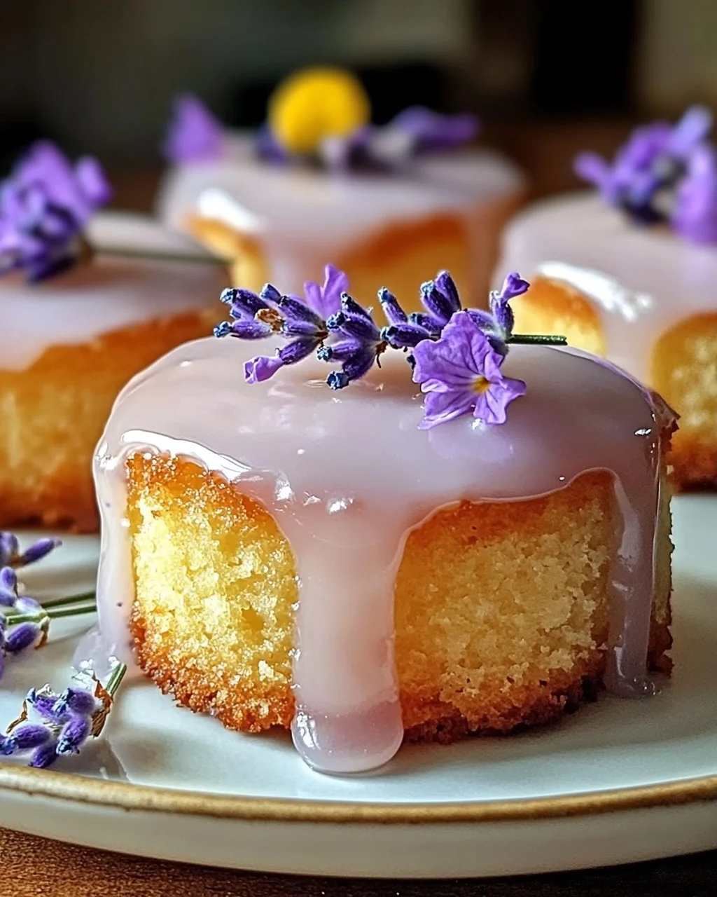 Mini Zitronenkuchen mit Lavendelglasur für besondere Anlässe