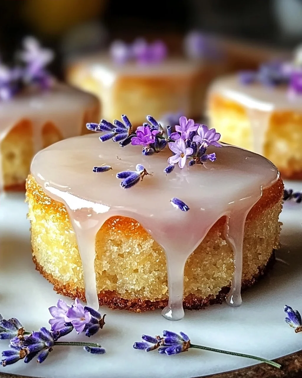 Mini Zitronenkuchen mit Lavendelglasur für besondere Anlässe