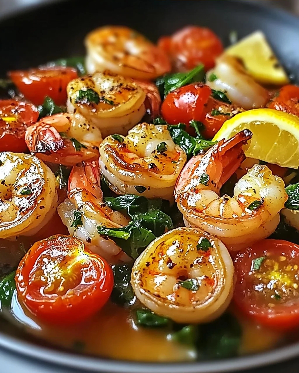 Mittelmeer Garnelen Pfanne mit Zitronen-Knoblauch-Sauce