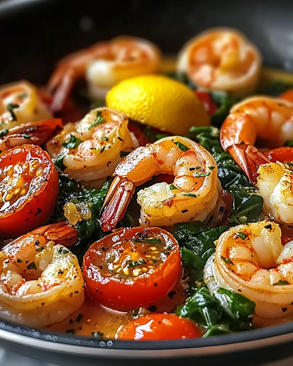 Mittelmeer Garnelen Pfanne mit Zitronen-Knoblauch-Sauce