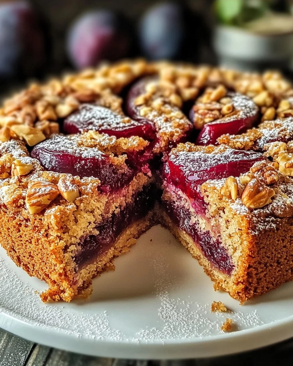 Nussiger Zimtkuchen Mit Pflaumenfüllung