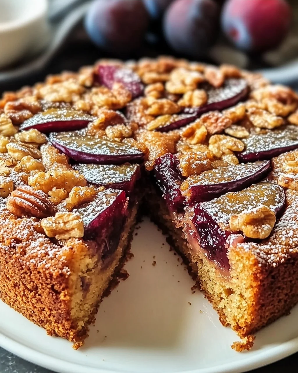 Nussiger Zimtkuchen Mit Pflaumenfüllung