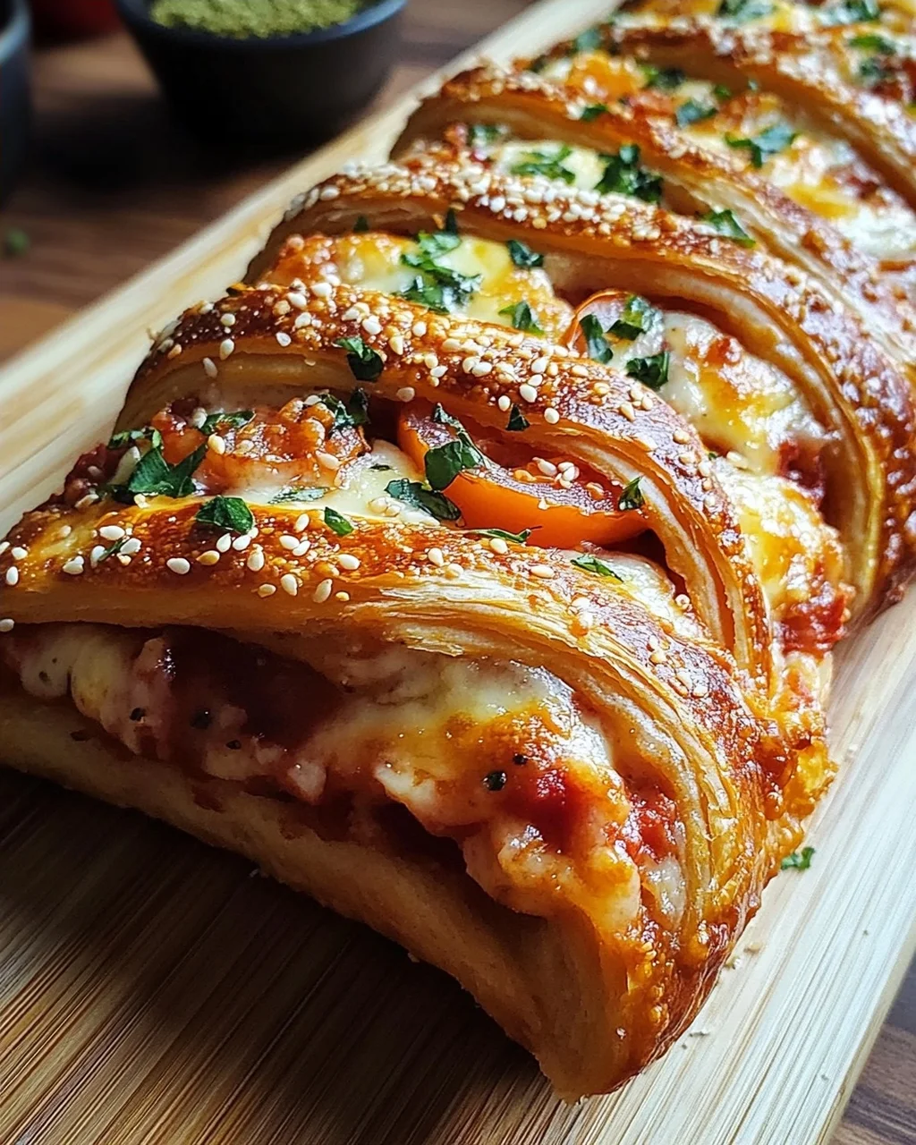 Pizza-Strudel aus fertigem Pizzateig