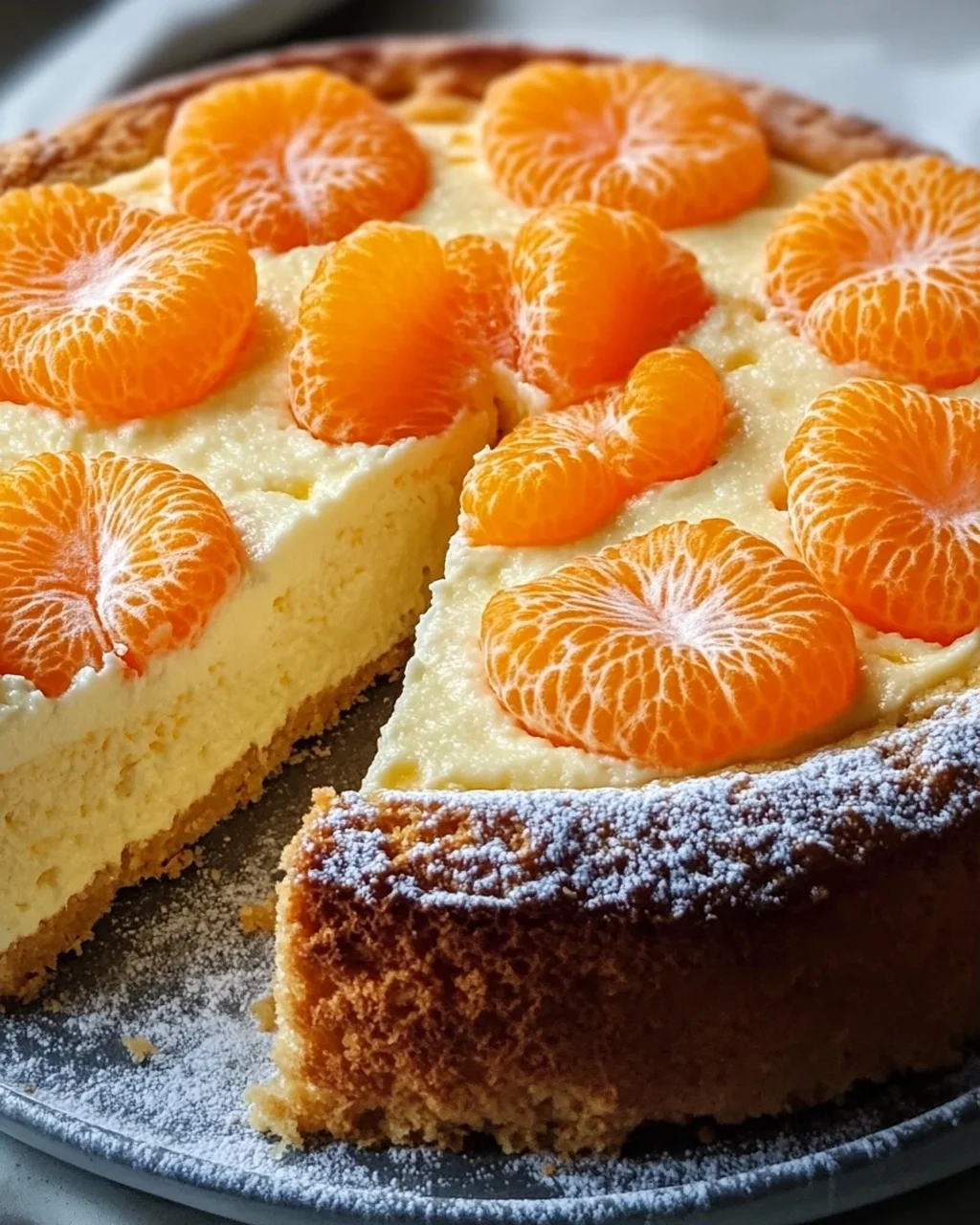 Quarkkuchen mit Mandarinen