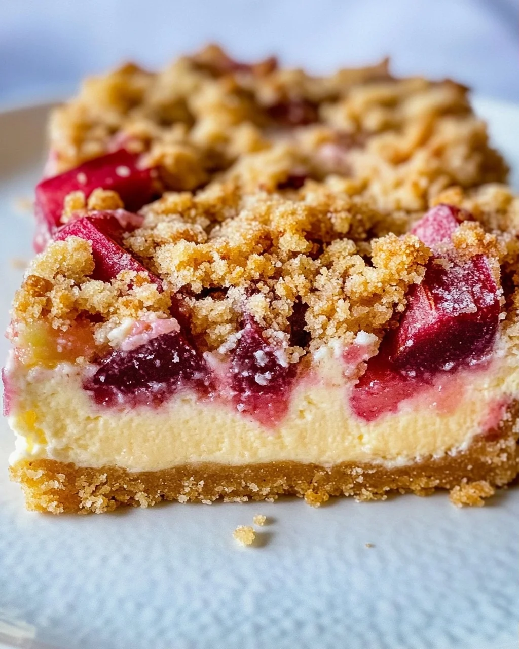 Rhabarber-Cheesecake mit Streuseln - Rhabarber Käsekuchen