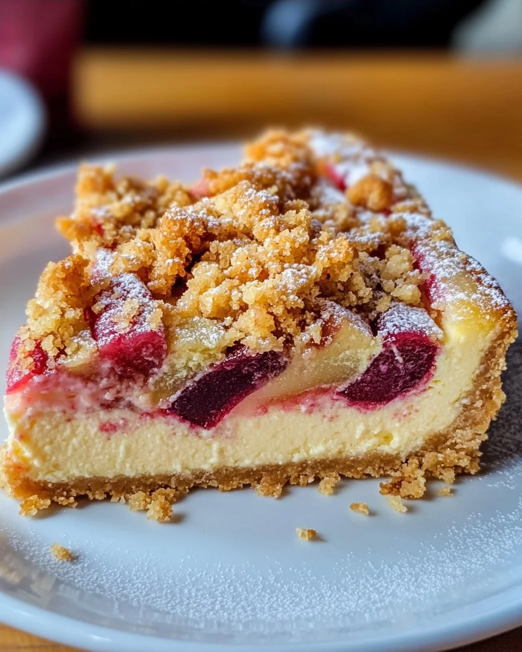 Rhabarber-Cheesecake mit Streuseln - Rhabarber Käsekuchen