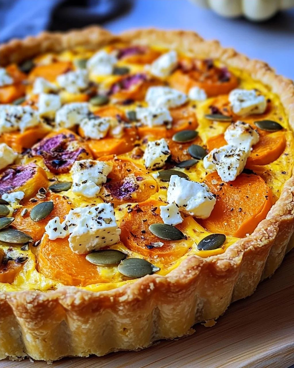 Saftige Kürbis-Quiche mit Feta