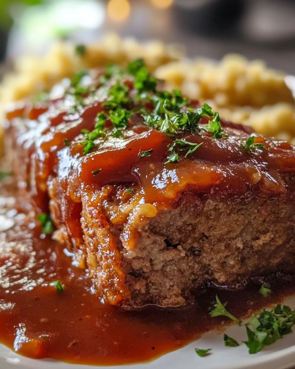 Saftiger Hackbraten mit Sauce