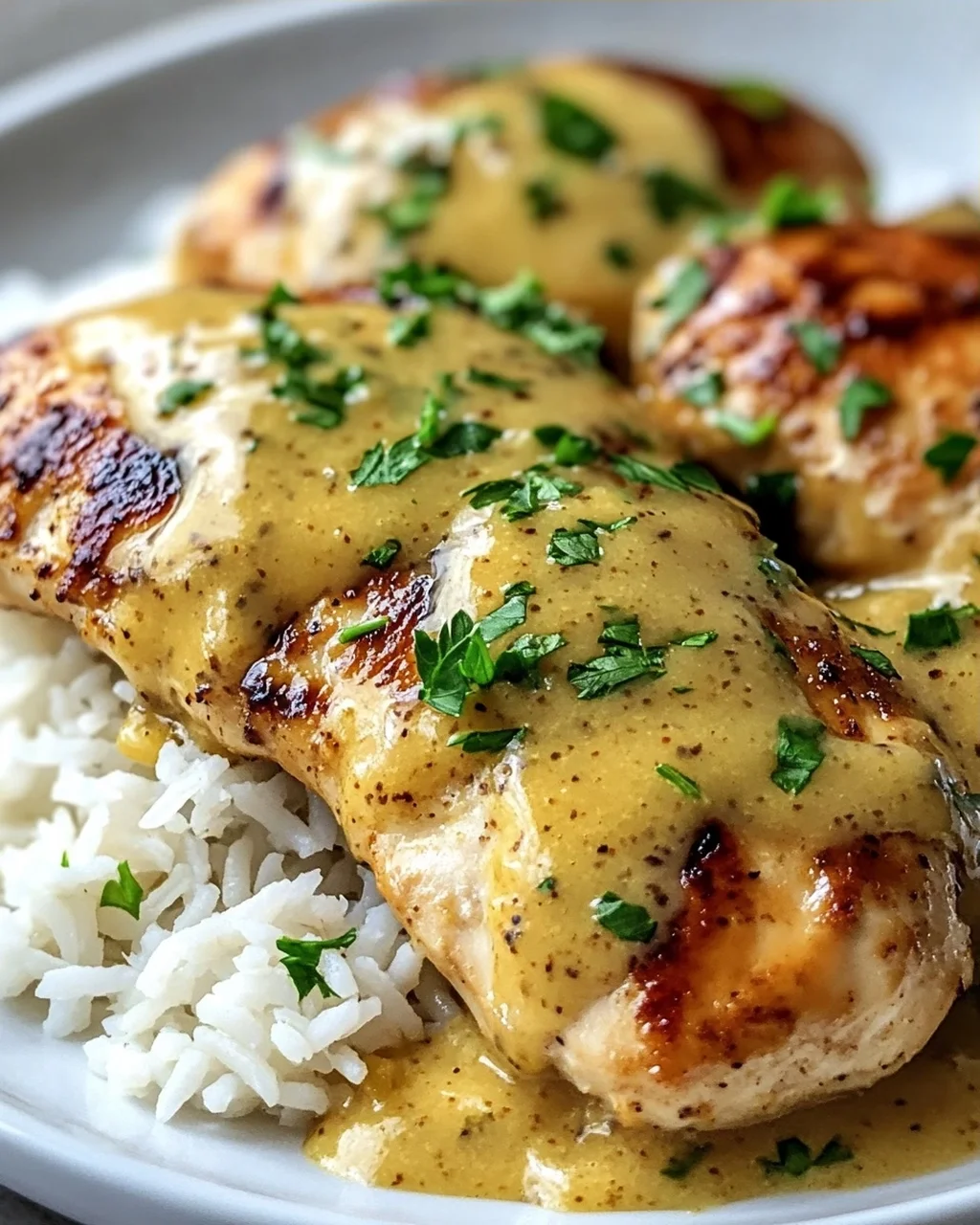 Saftiges Honig-Senf-Hähnchen mit Reis – Schnell & Lecker!