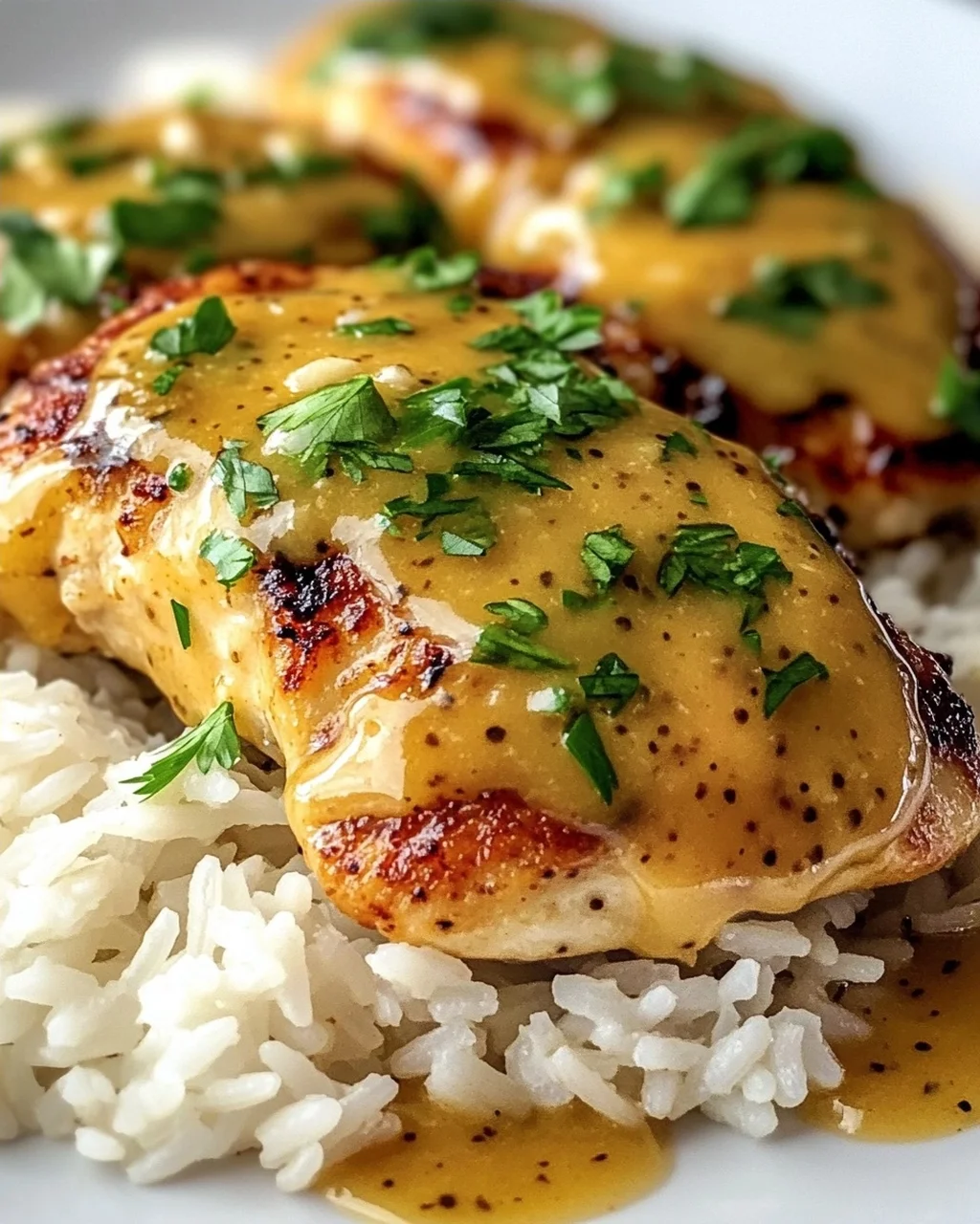 Saftiges Honig-Senf-Hähnchen mit Reis – Schnell & Lecker!