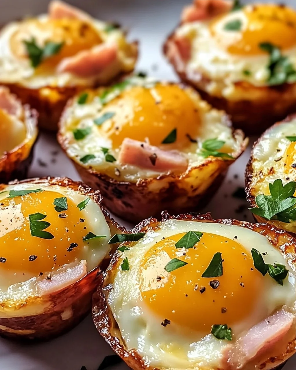 Schinken und Käse Eierbecher für schnelles Frühstück