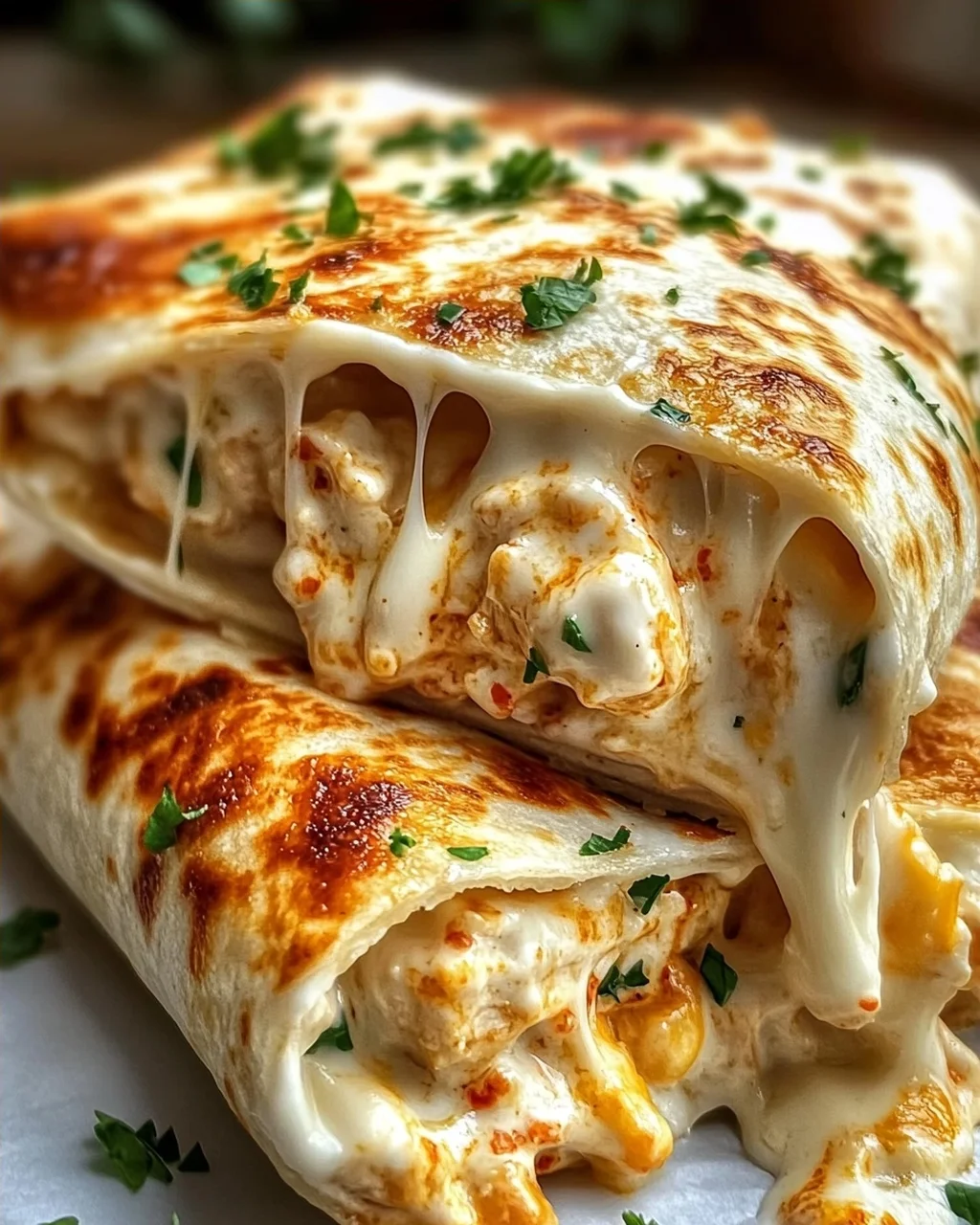 Schnelle Käse Knoblauch Hähnchen Wraps