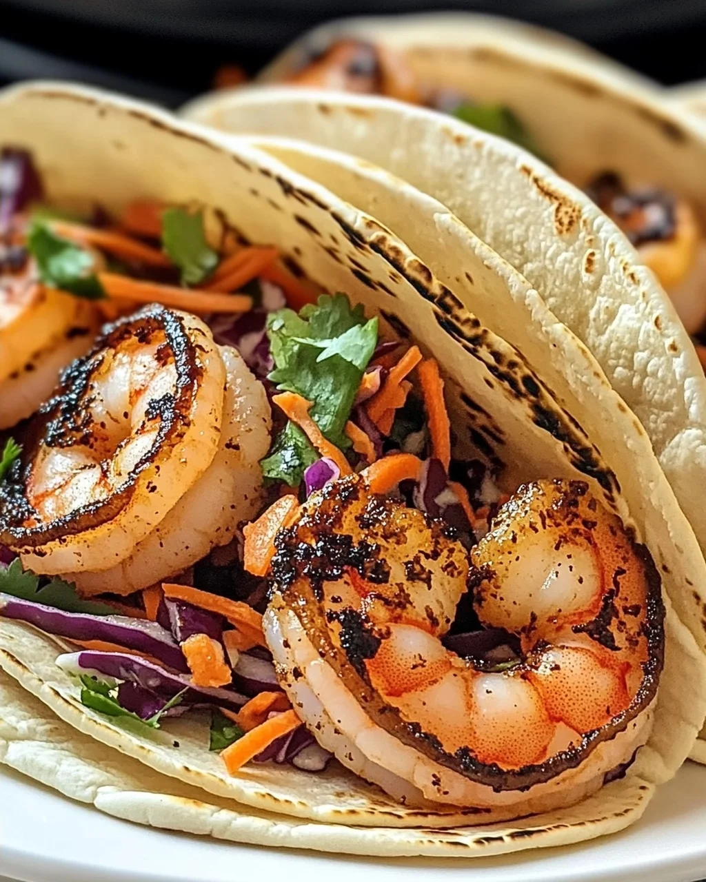 Schwarze Garnelen Tacos mit Slaw für jeden Anlass