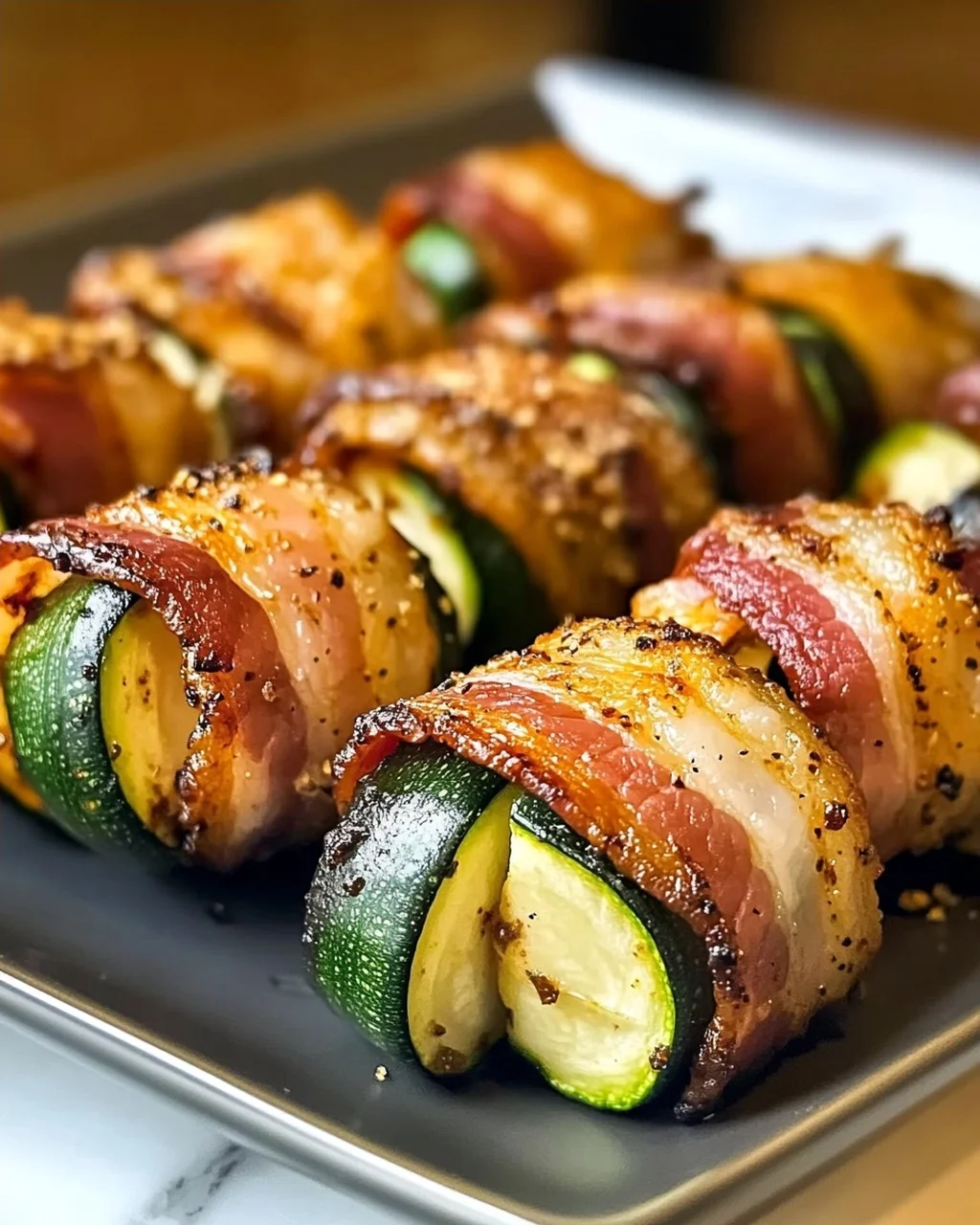 Speck-Umwickelte Zucchini-Bissen für den perfekten Snack