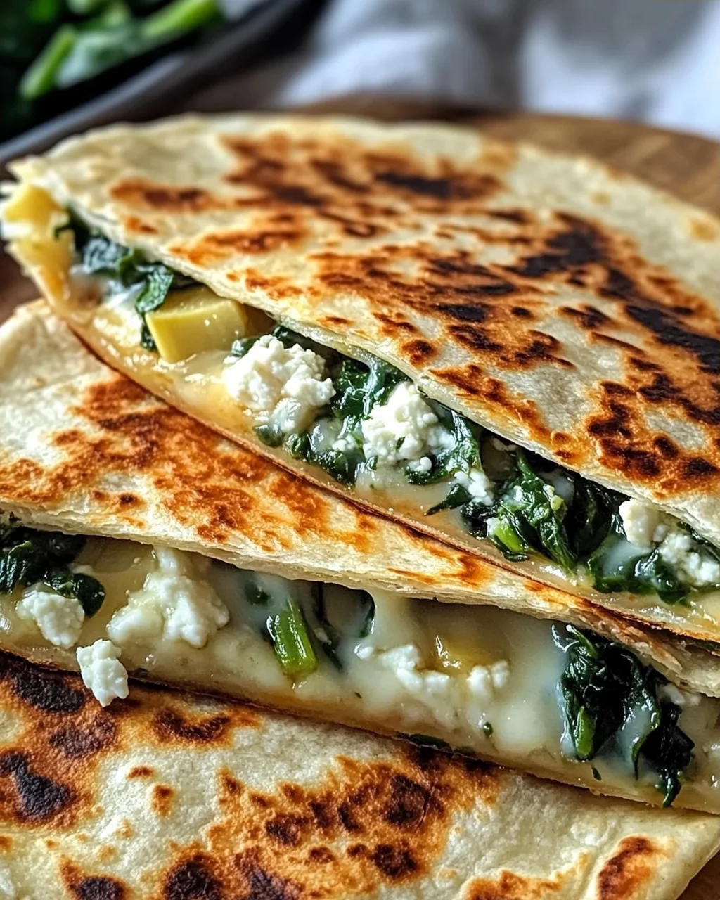 Spinat und Feta Quesadillas in 20 Minuten