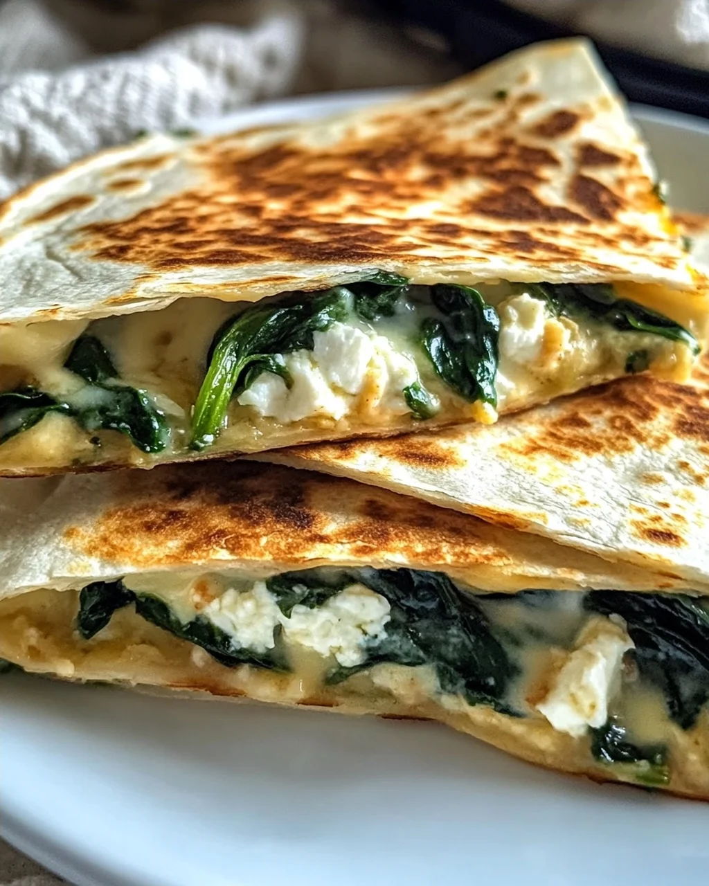 Spinat und Feta Quesadillas in 20 Minuten