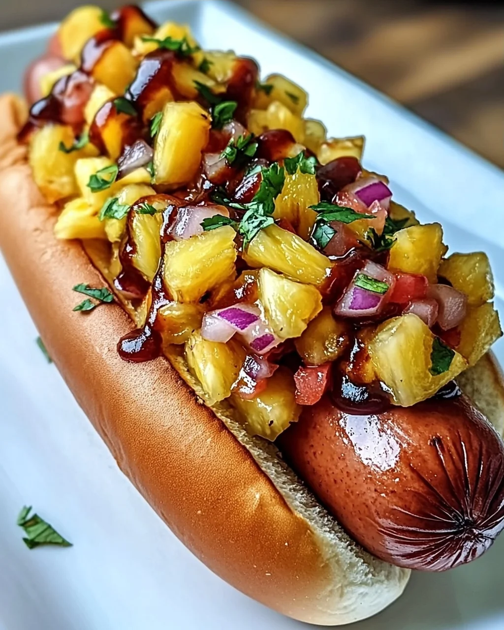 Tropische Rinder-Hotdogs mit Insel-Flair genießen