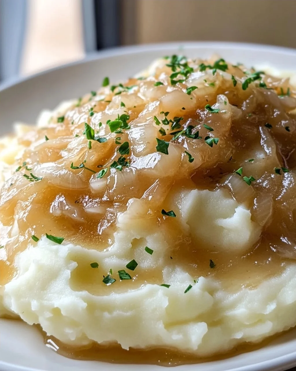 Unwiderstehliche Knoblauchbutter-Zwiebelsauce für Püree