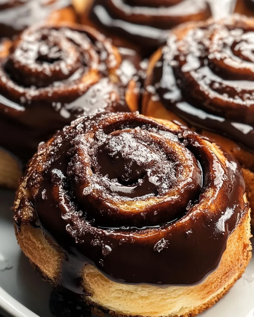 Unwiderstehliche Schoko-Zimtschnecken mit cremiger Fudge-Glasur