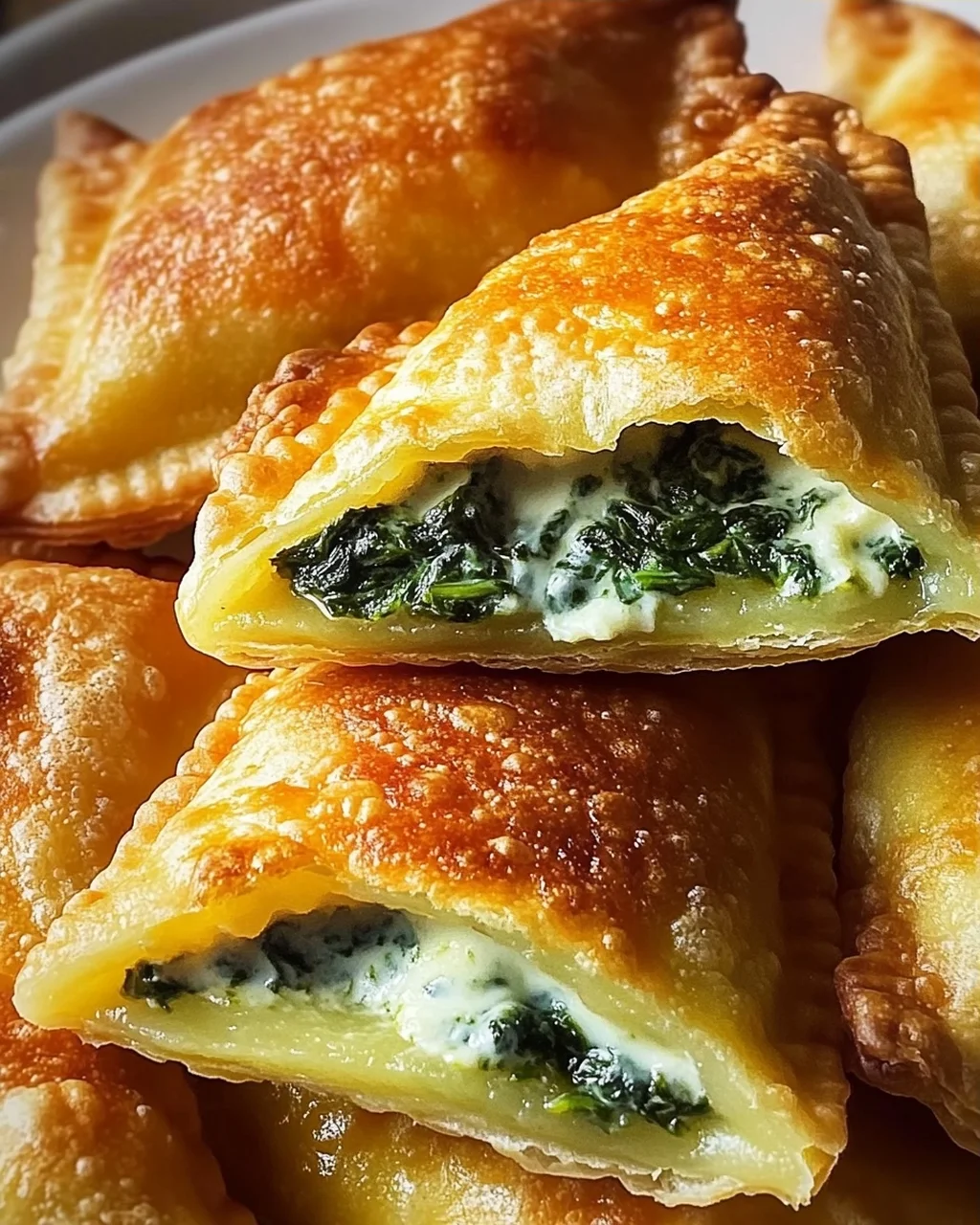 Vegane Kartoffeltaschen mit Spinat-Frischkäse-Füllung