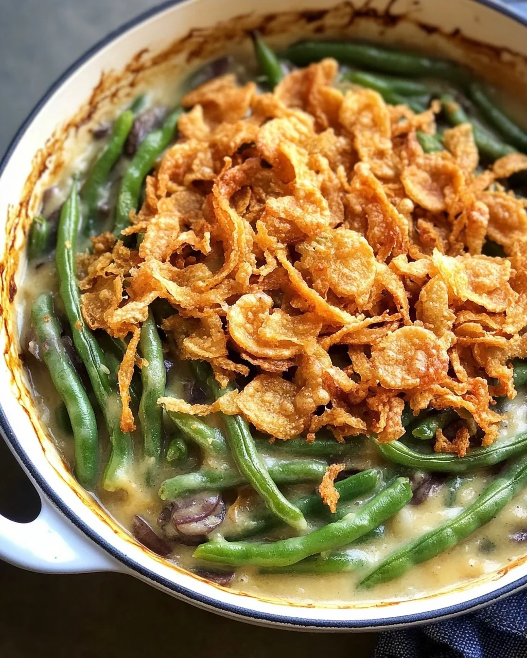 Vegane grüne Bohnen-Auflauf