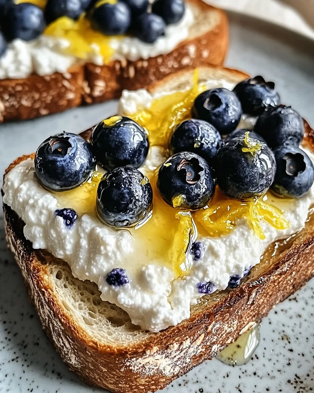 Zitronen-Blaubeer-Ricotta-Toast für jeden Tag