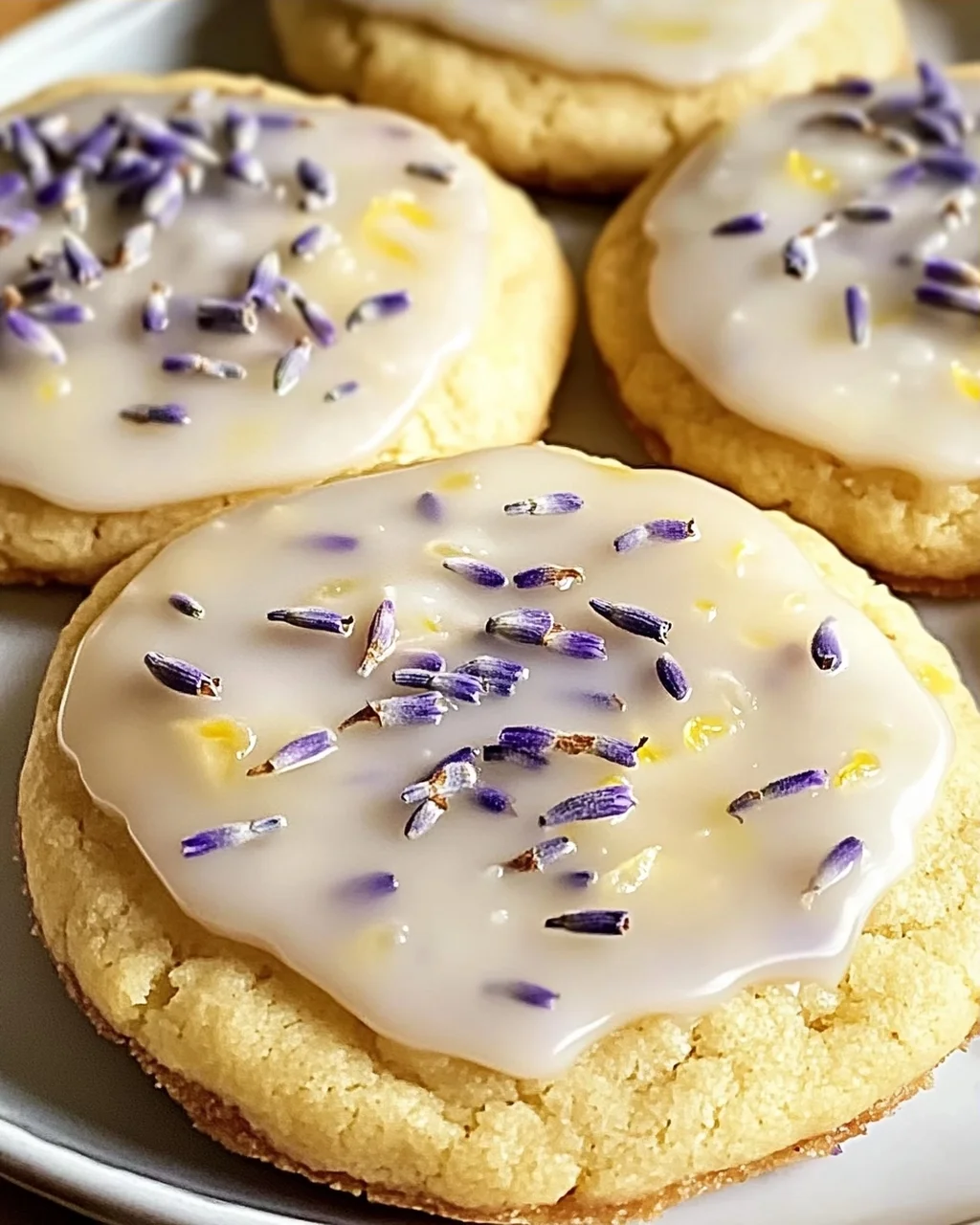 Zitronenlavendelplätzchen mit süßem Guss